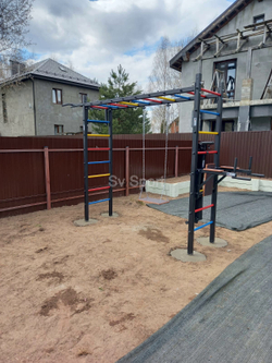 Монтаж уличной шведской стенки Sv Sport Рукоход (4 вертикальных столба)