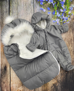 Утепленный конверт на выписку + комбинезон "Tan Kids" (Цвет: Серый)