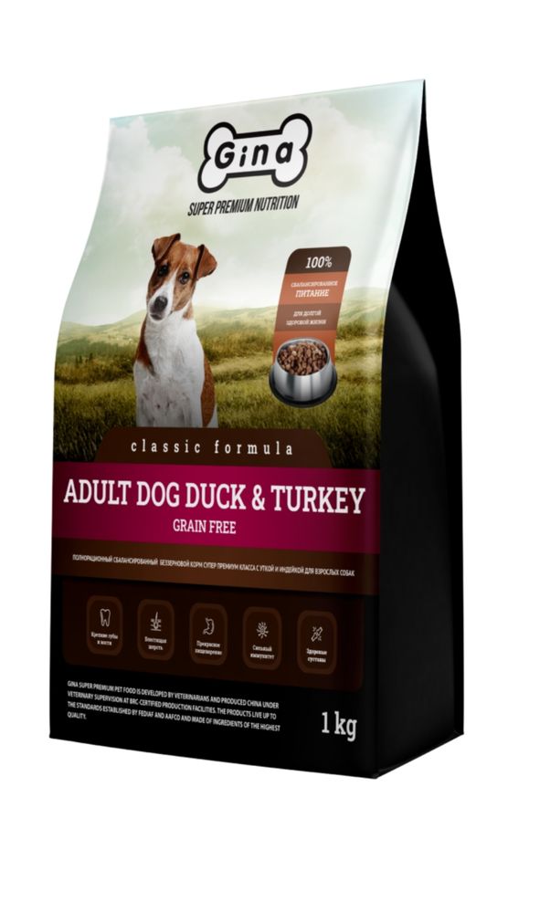 Grain Free Adult Dog Duck &amp; Turkey

Полнорационный сбалансированный без зерновой корм супер премиум класса с уткой и индейкой для взрослых собак