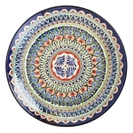 Тарелка плоская Риштанская Керамика 26 см. синяя