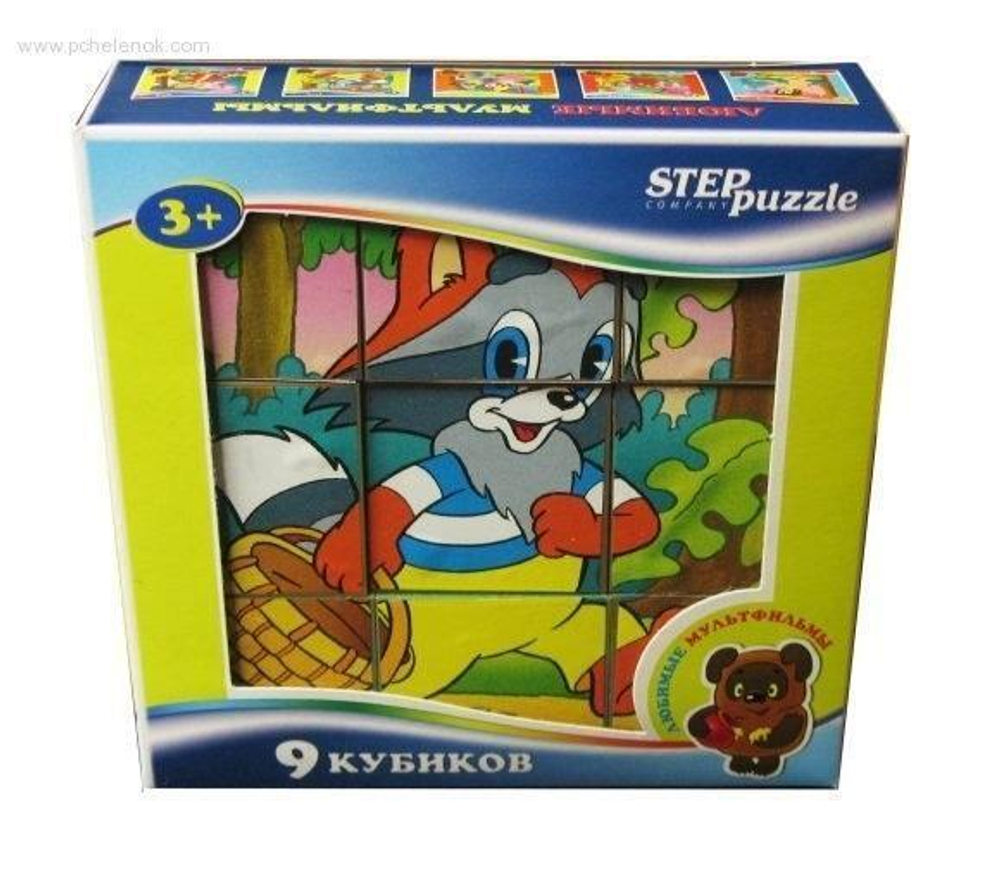Кубики 9шт. "Любимые мультфильмы №4" (Степ пазл)