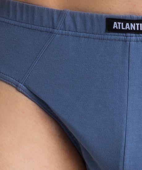 Мужские трусы (3шт) слипы классика Atlantic 3MP-129, деним + темно-синие + красные