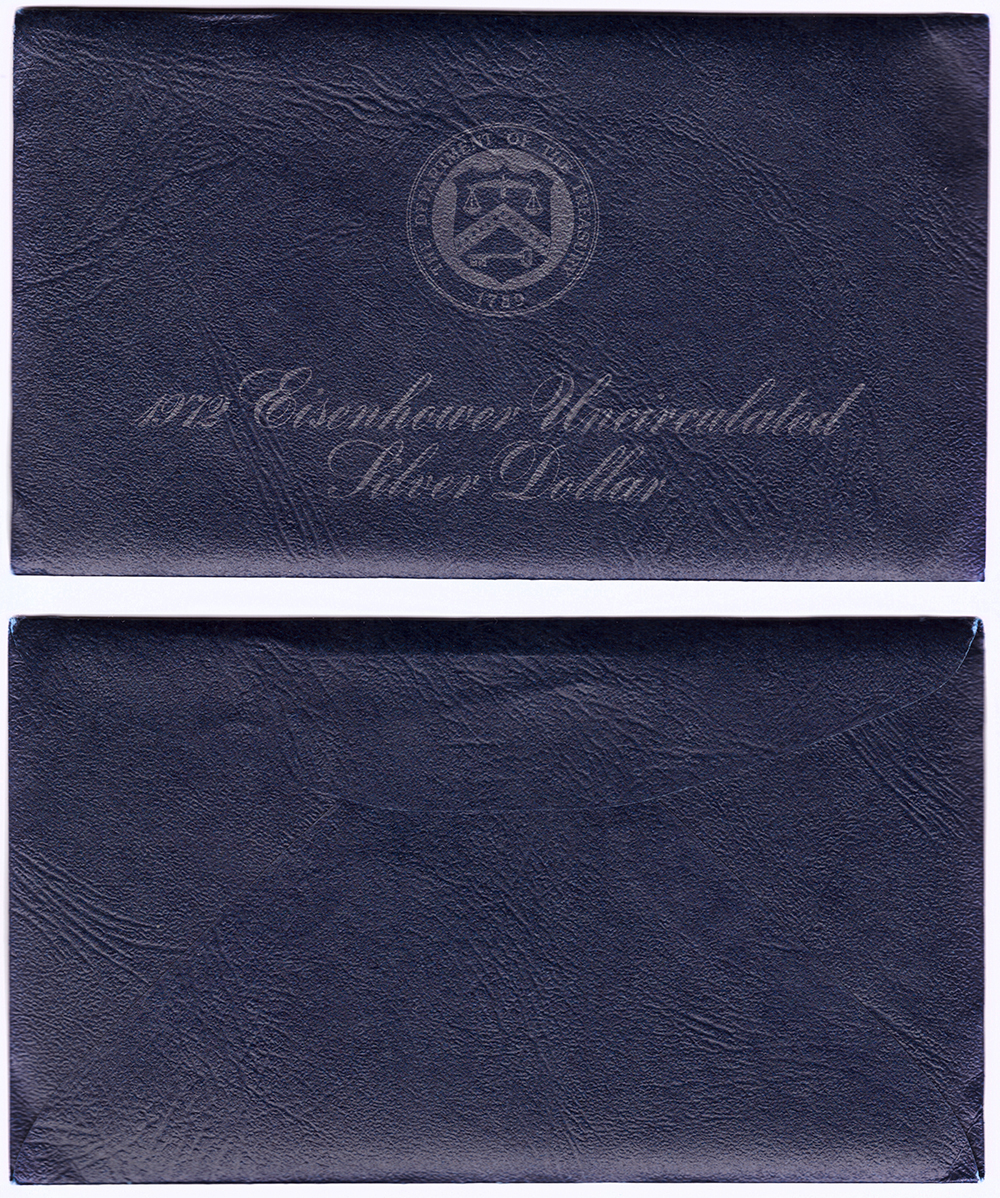 1 доллар 1972 (S) США Эйзенхауэр (лунный) с жетоном UNC (в родном конверте)