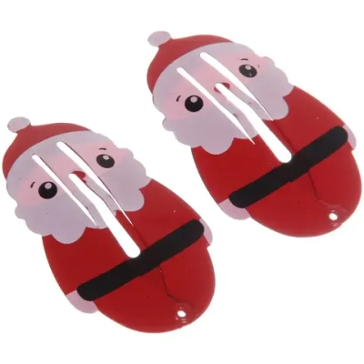 Зажимы для волос 2шт «Новогодняя сказка - Дед Мороз», 5*2см