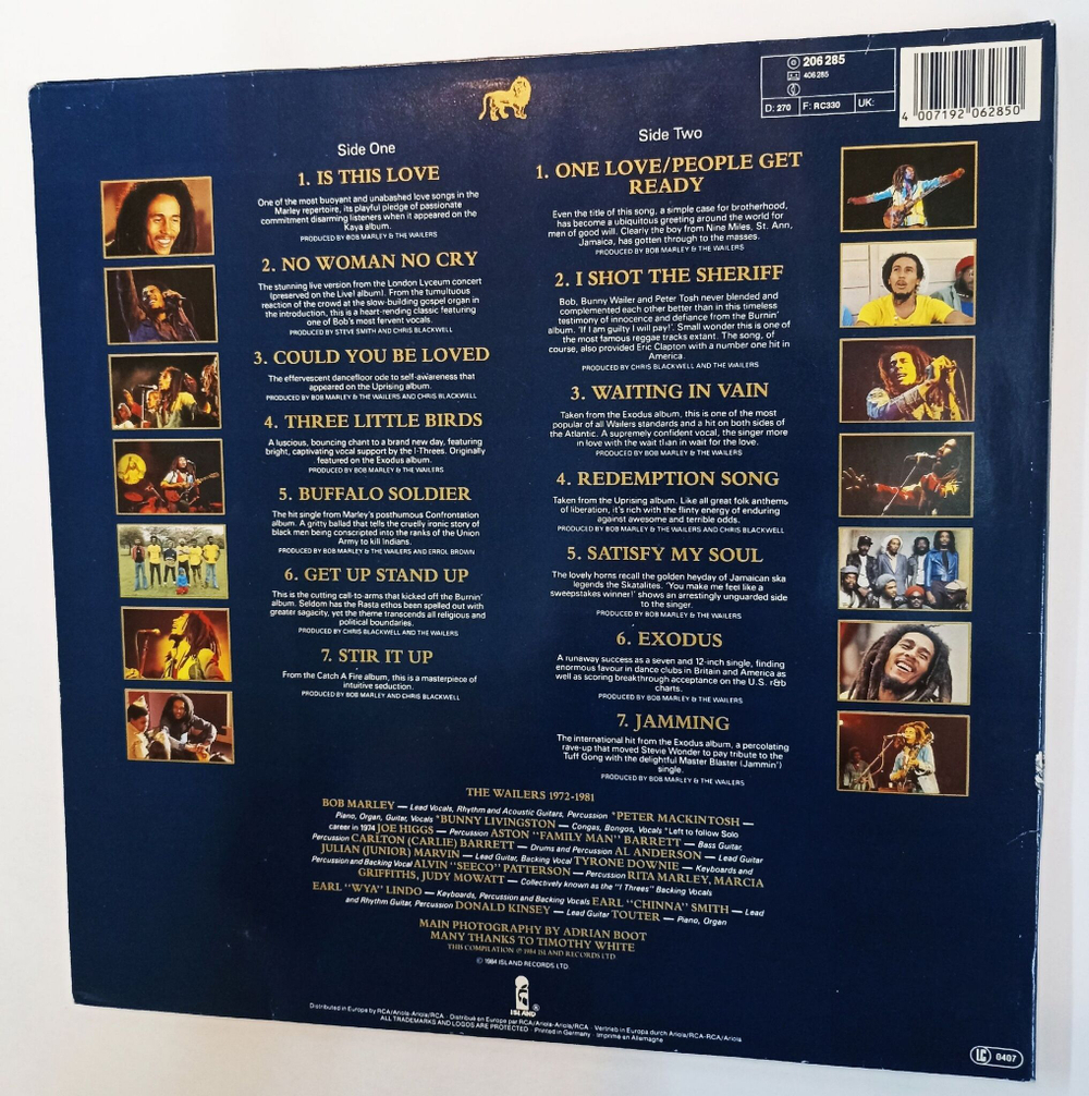 Винтажная виниловая пластинка LP Bob Marley and The Wailers Legend The Best Of Bob Marley And The Wailers (Germany 1987)
