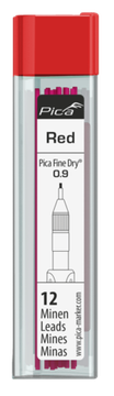 Комплект красных грифелей 0,9мм для карандаша FINE Dry 7070 12 шт Pica 7031