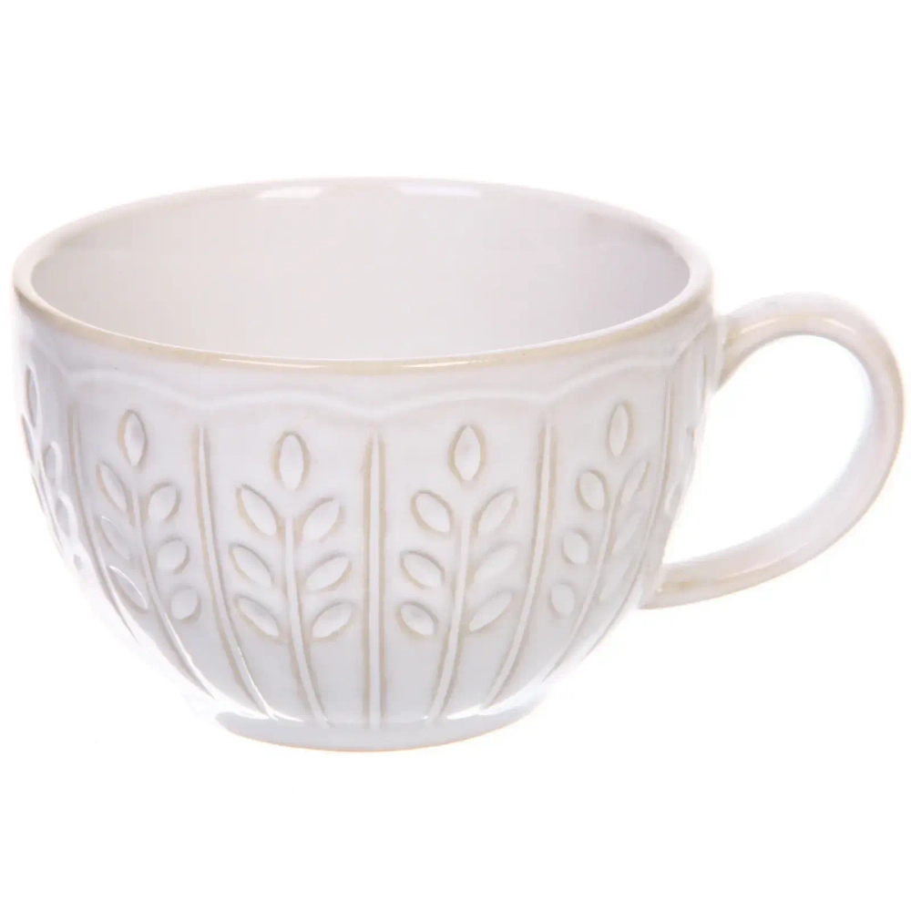 Чайная пара «Верона» (кружка 230мл, блюдце) веточка бежевая