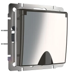 Розетка влагозащищенная с заземлением с крышкой и шторками (глянцевый никель) W1171202