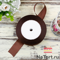 Лента атласная 25 мм (23 метра, цвет №32 Коричневый)