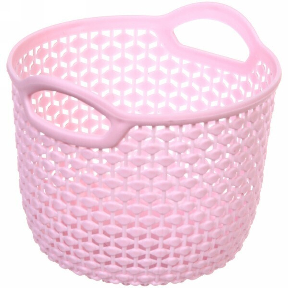 Корзина для мелочей «Фиона» розовая 11.5х11.5х9см