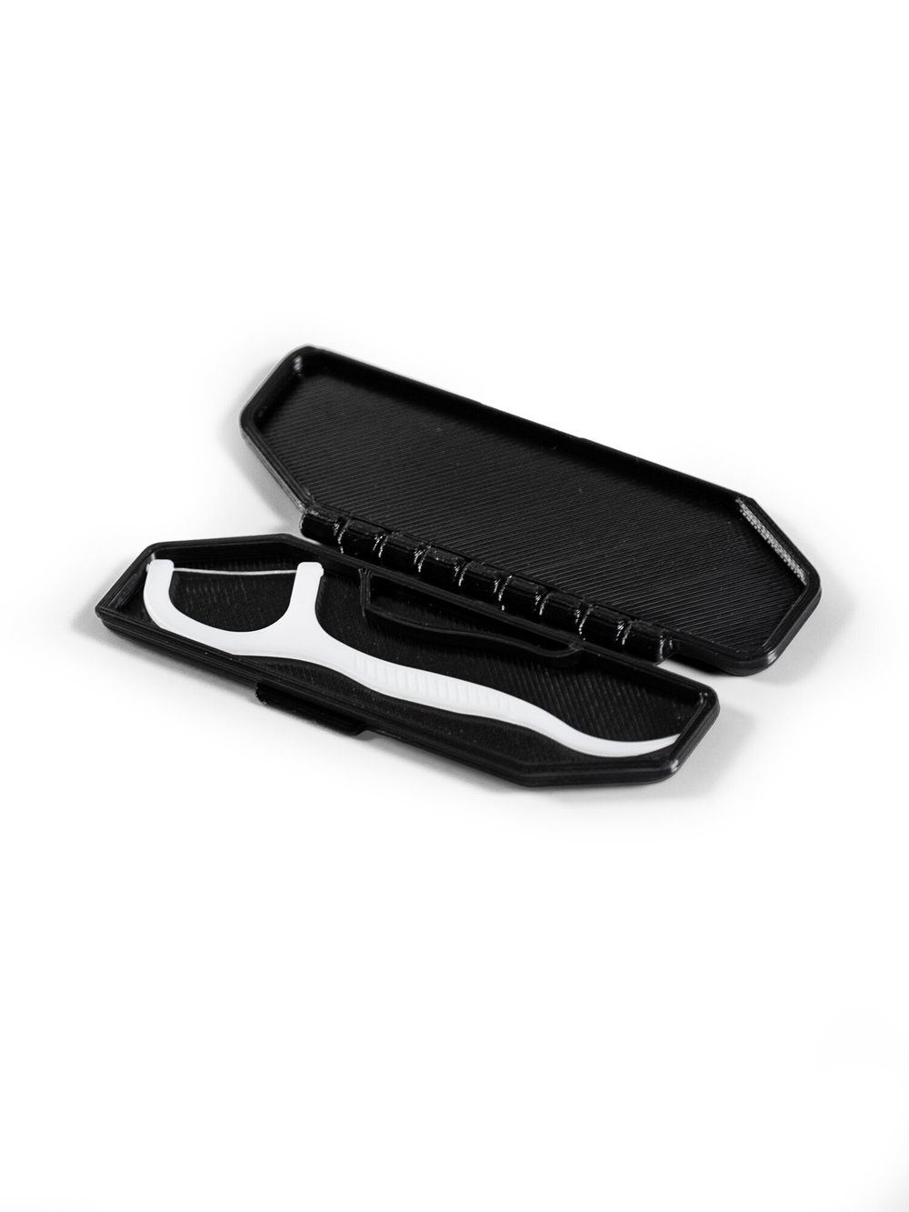 Стоматологический дорожный контейнер для зубочистки с нитью — флоссера, черный