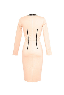 Платье с вертикальными вставками из экокожи 19-16 BASIC