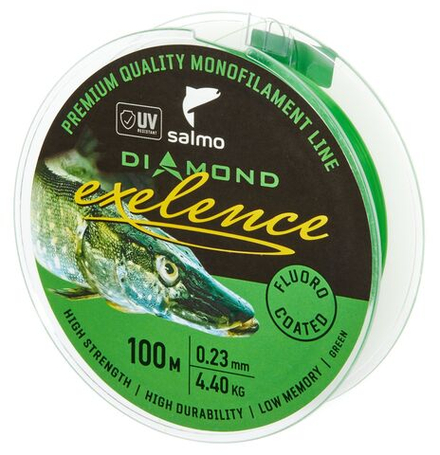 Леска монофильная Salmo Diamond EXELENCE FLUORO COATED Green 100/023