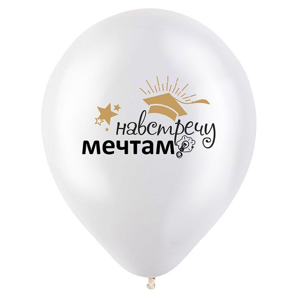 Шар (12"/30 см) Выпускник, Навстречу мечтам, Ассорти Пастель-Кристал 2 цв. 25 шт.