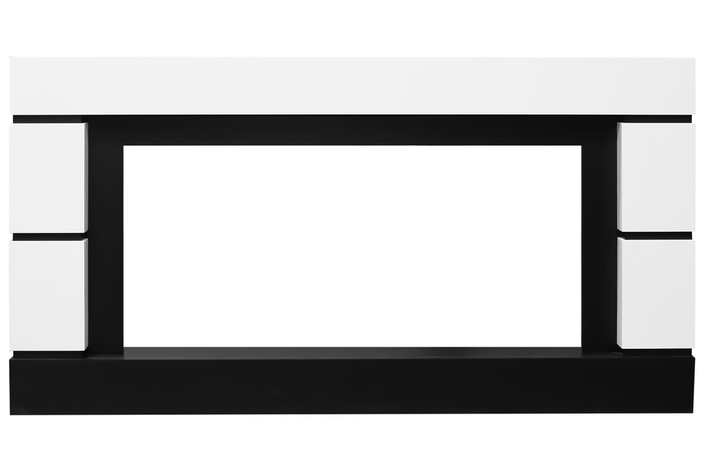 Каминокомплект Modern 42 - Белый с черным (Ширина 1395 мм) с очагом Vision 42 LED