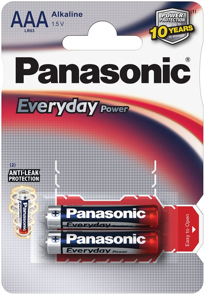 Батарейка PANASONIC LR03 EVERYDAY power bl/2**
