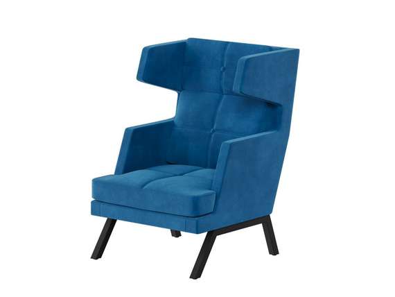 Алдо Кресло высокое с декором из пуговиц ALDB-01 Velutto 54/Металл Черный 790*960*1180