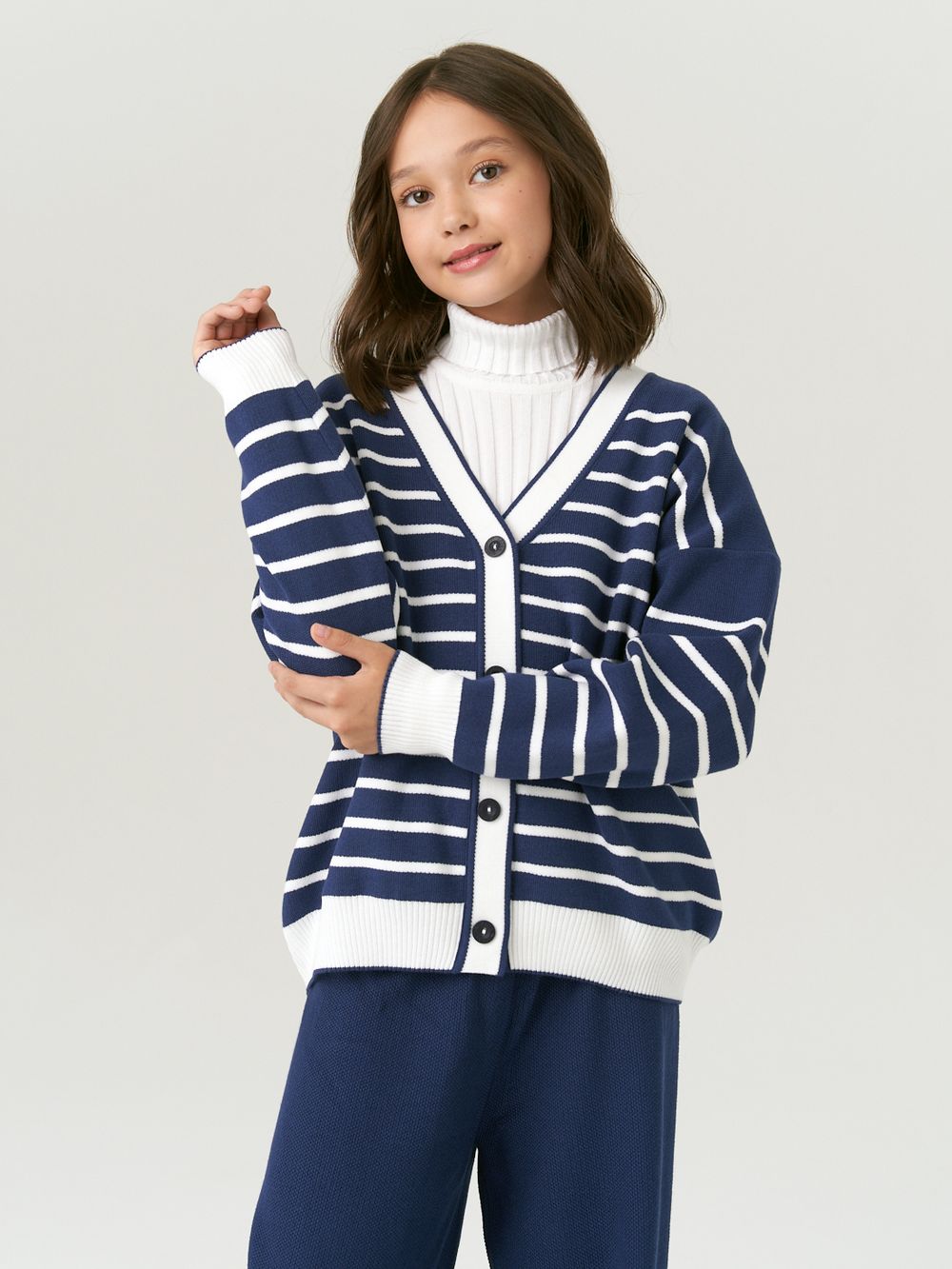 Кардиган для девочки в школу AT1010 сапфировый