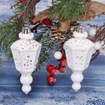 Ёлочные игрушки «Фонарик» 11 см (набор 2 шт), белый