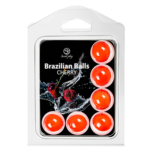 Набор из 6 шариков с массажным маслом с ароматом вишни Secret Play Brazilian Balls