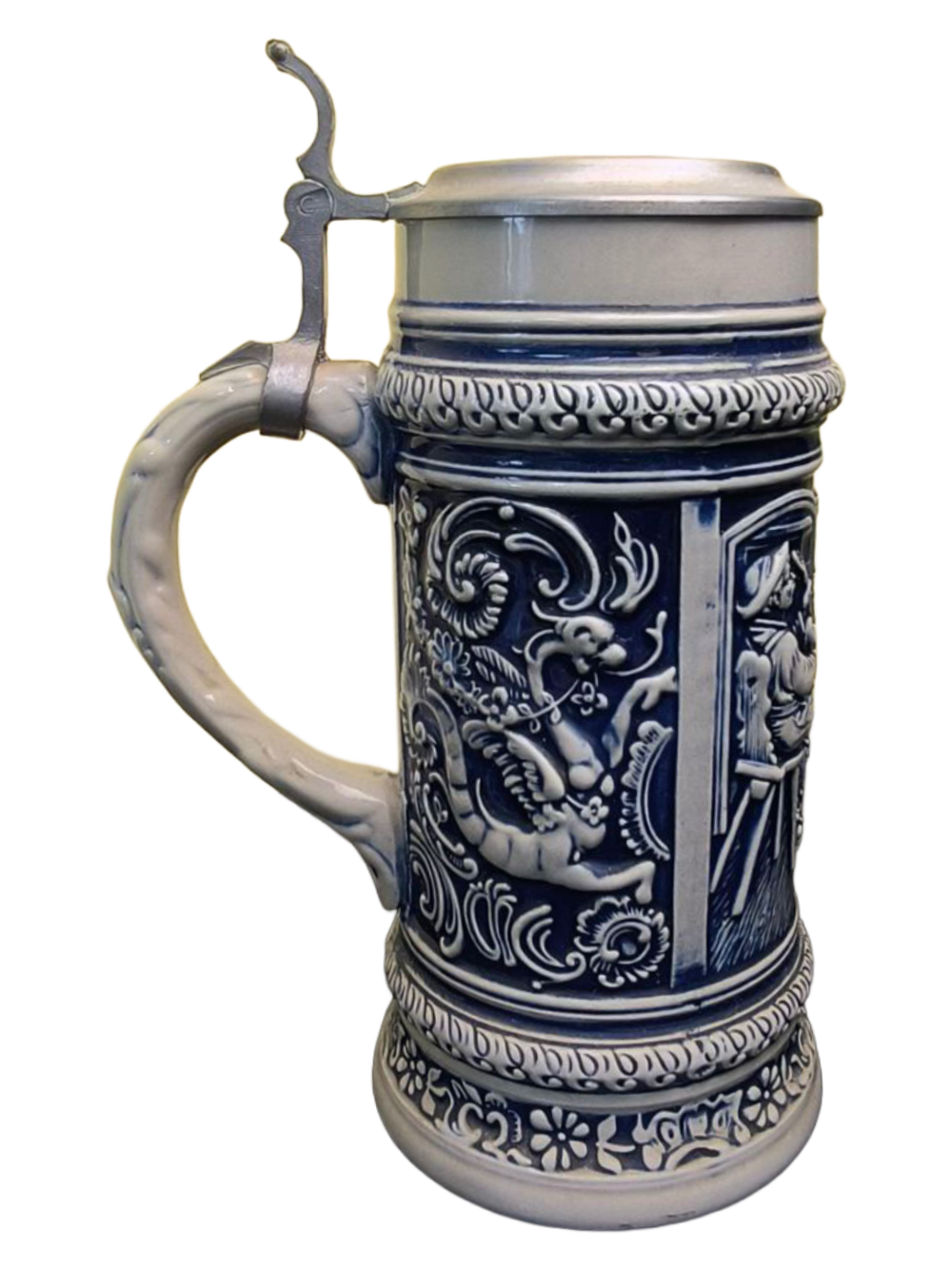 Кружка пивная (керамика с оловянной крышкой) Германия