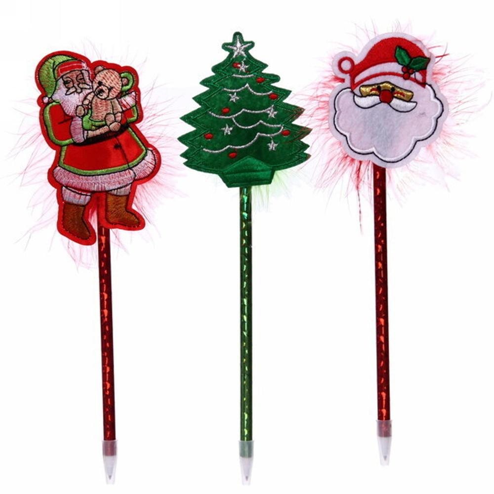 Ручка шариковая «Новогодняя сказка», 3 дизайна, два цвета, 23 см