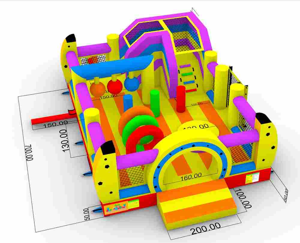 Коммерческий надувной батут «Затерянный остров», 10*9*6 м