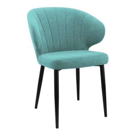 Стул "Милтон" (арт. 357), велюр Бренди В15 мятный, ножка круглая черная