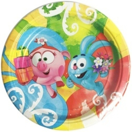 Тарелка бумажная, Смешарики Акварель 17см 8шт