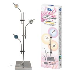 ULM-T640 3x2W-3000K CHROME MULTICOLOR Торшер напольный светодиодный. c регулировкой наклона. с линзами. Сменные светофильтры в-к. Механический выключатель. Металл. Хром. ТМ Uniel