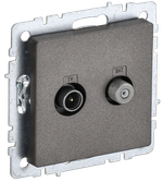 BRITE Розетка двойная TV+SAT РТВ/РСп12-БрТБ темная бронза IEK