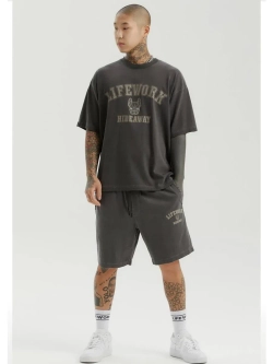 Пигментные шорты с арочной надписью
