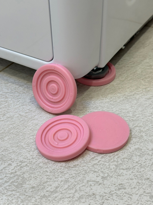 Антивибрационные подставки для стиральных машин тонкие мягкие розовые комплект - 4 шт