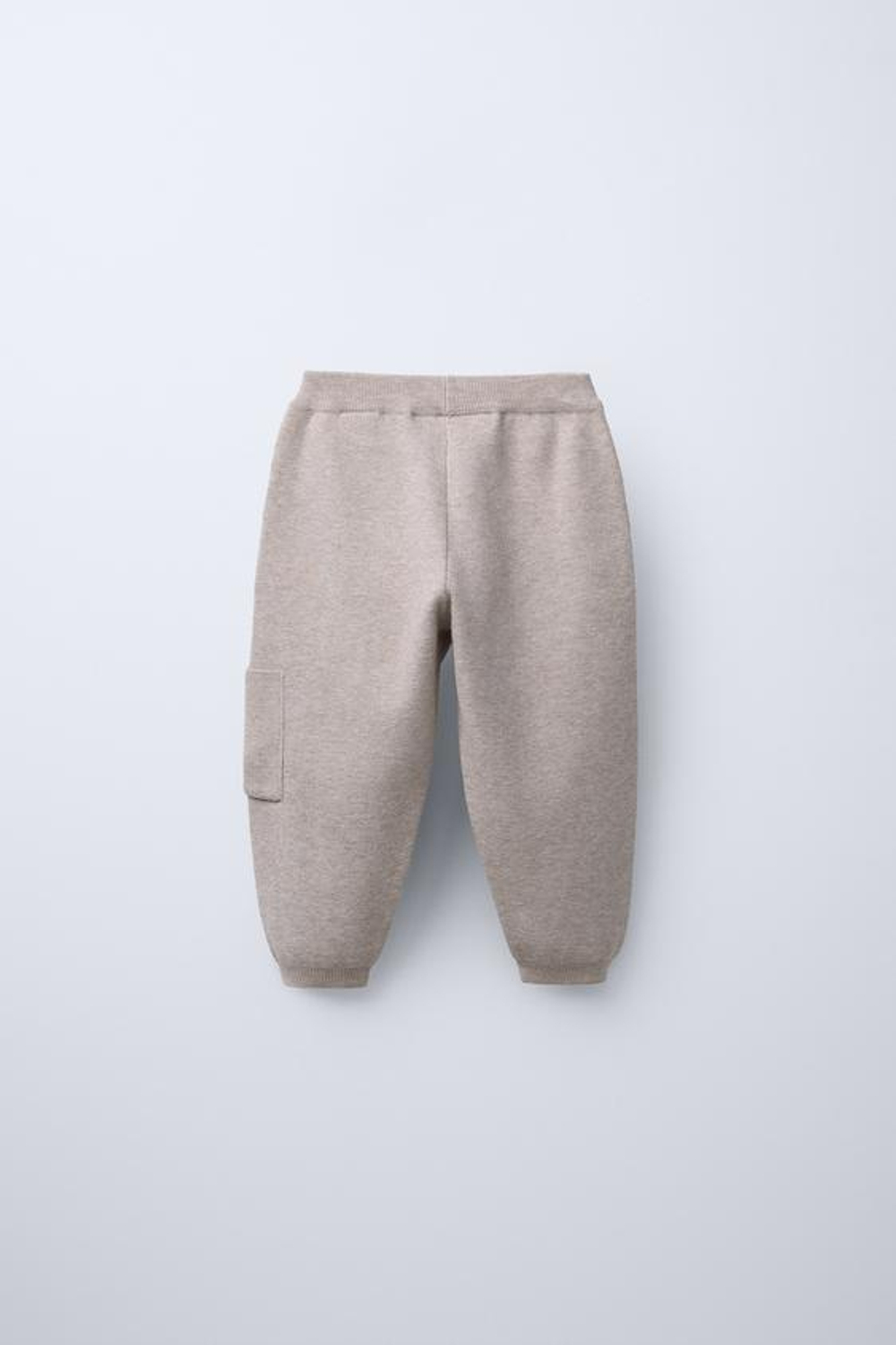 ZARA ТРИКОТАЖНЫЕ БРЮКИ-ДЖОГГЕРЫ, СВЕТЛО-БЕЖЕВЫЙ