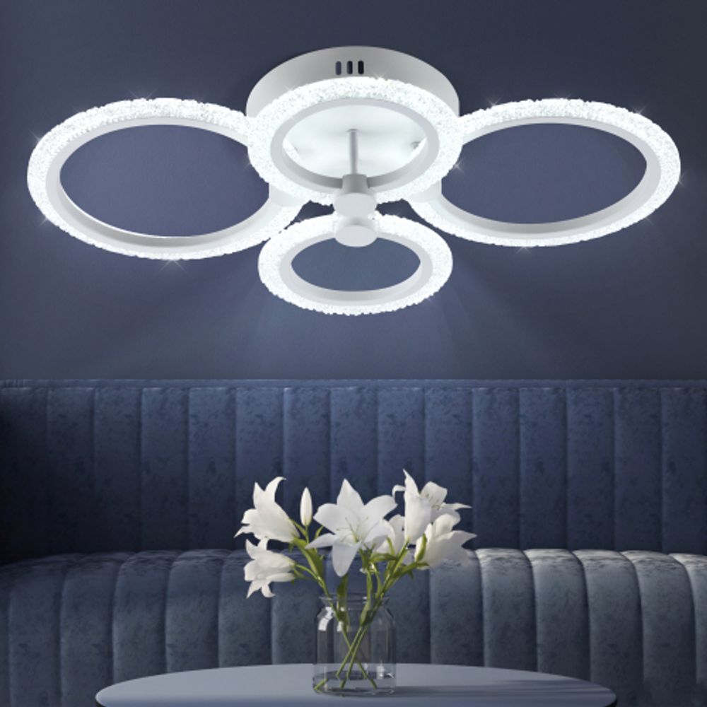 Светильник потолочный светодиодный Rivoli Blanca 6094-105 72 Вт 3000К-6000К LED с пультом модерн уценка | Rivoli