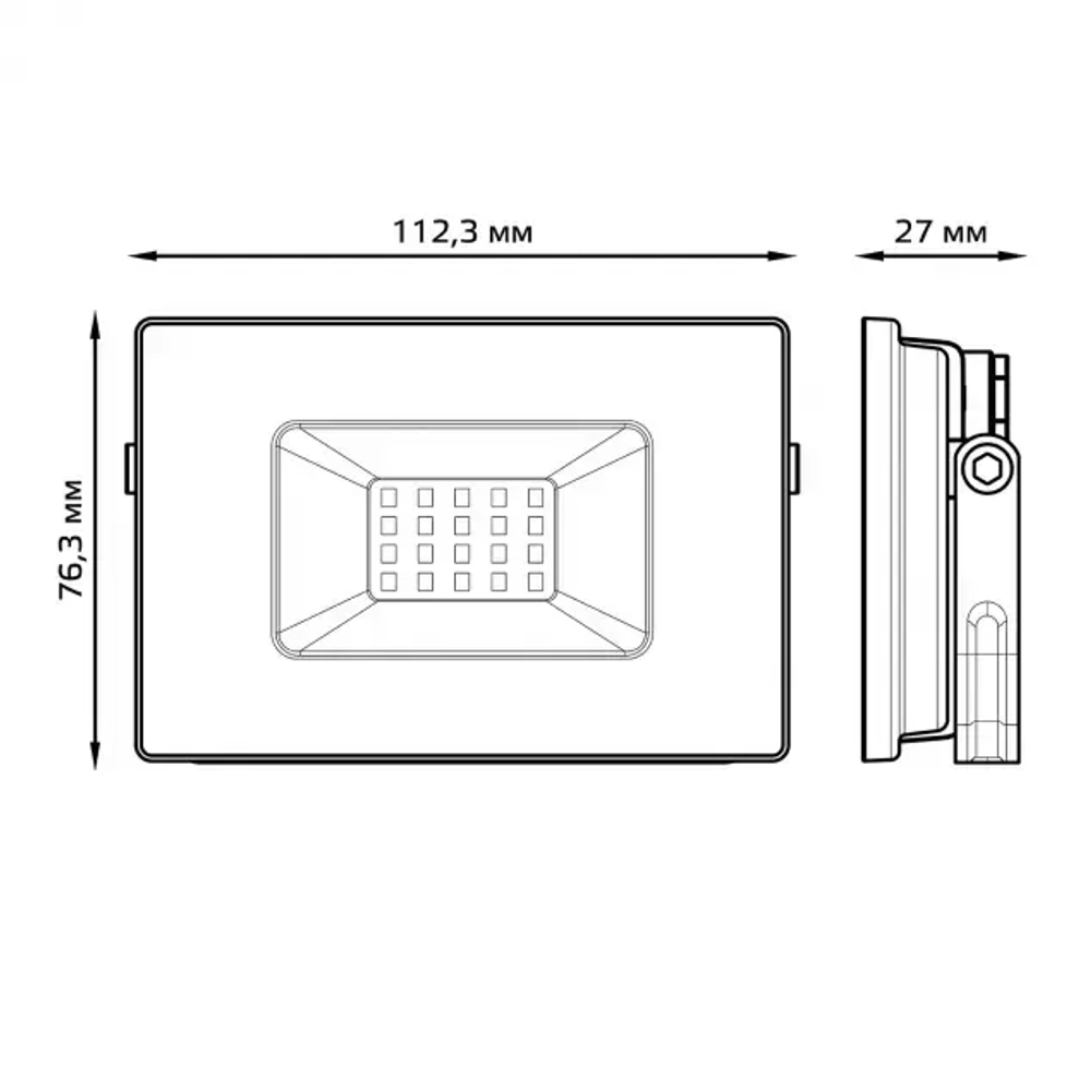 Прожектор Gauss LED Elementary 20W 1750lm черный IP65 6500K 200-240V 613100320 P PROMO