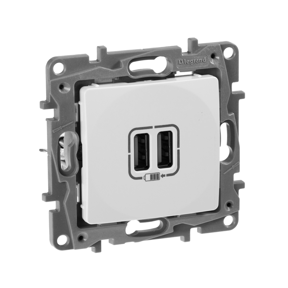 Розетка USB тип А / тип А 3000мА 15Вт - белый ETIKA Legrand