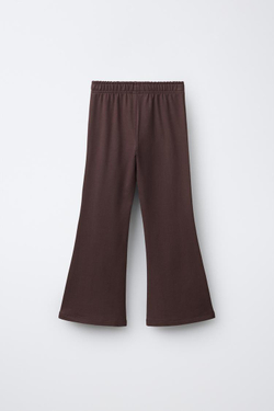 ZARA БРЮКИ FLARE ИЗ МЯГКОЙ ТКАНИ, КОРИЧНЕВЫЙ