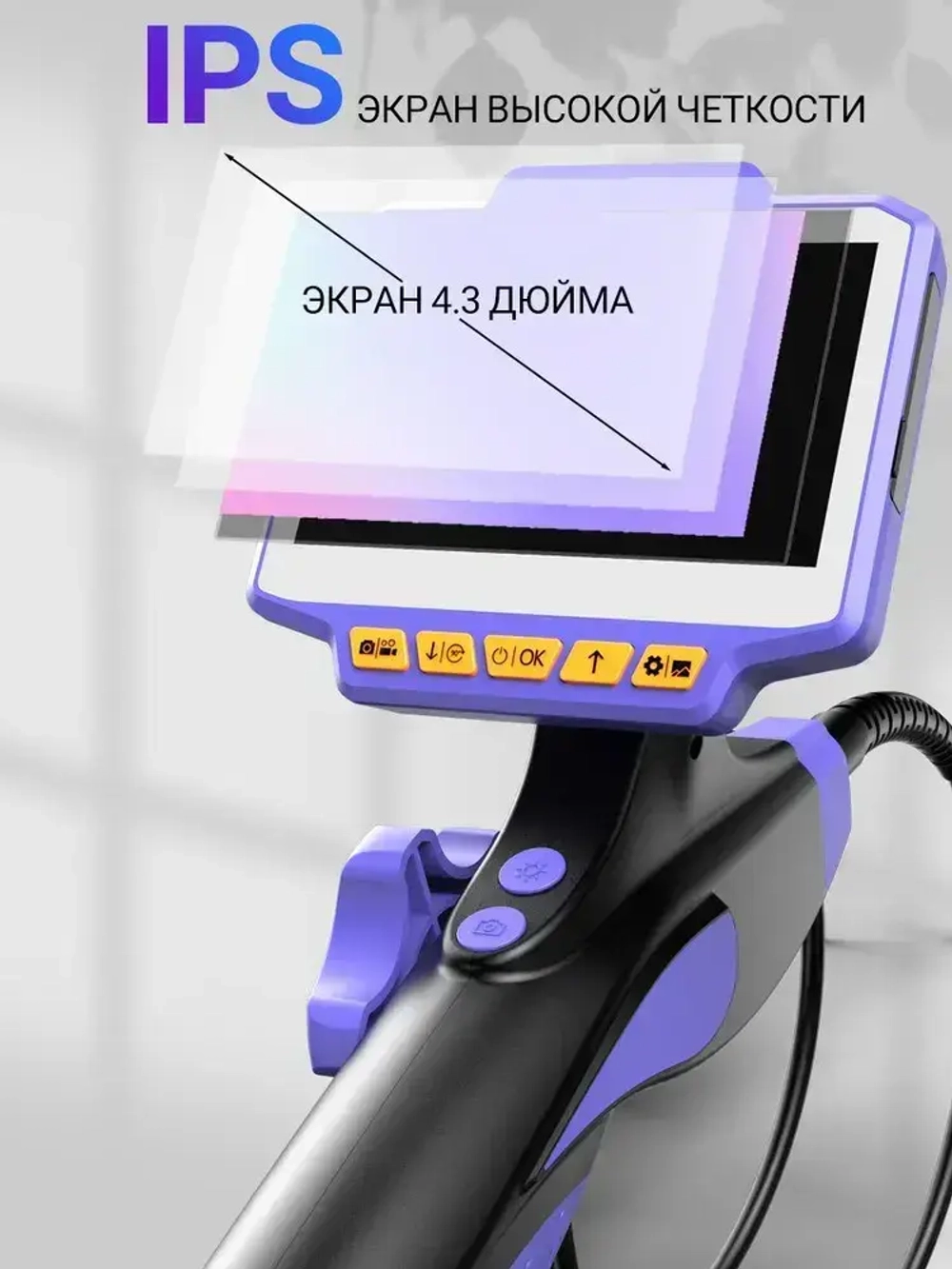 jingleszcn Поворотный эндоскоп 6.4 мм с Дисплеем /автомобильная камера /Бороскоп