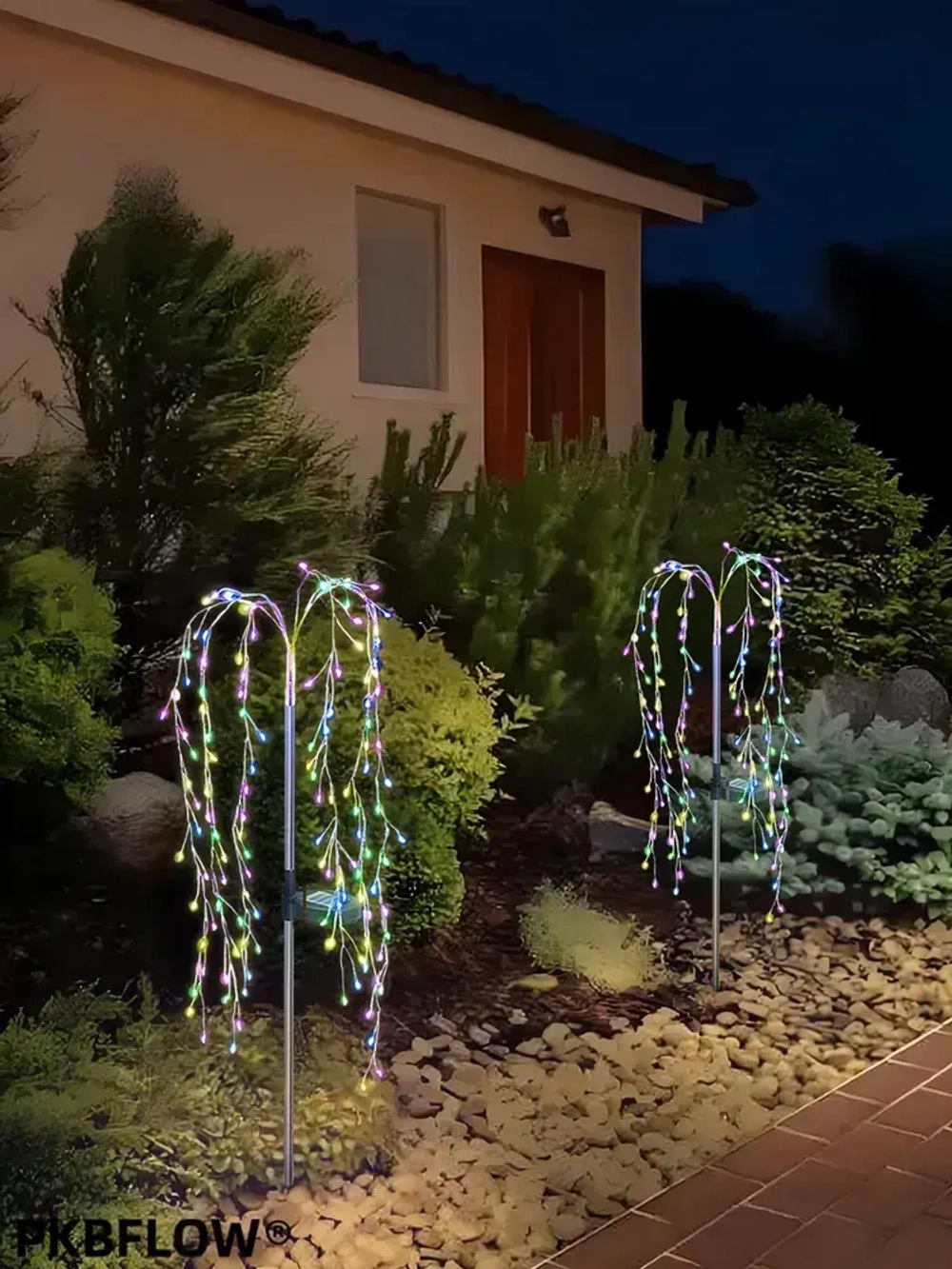 PKBFLOW Светильник садовый на солнечной батарее Ива,2 шт,множество цветов