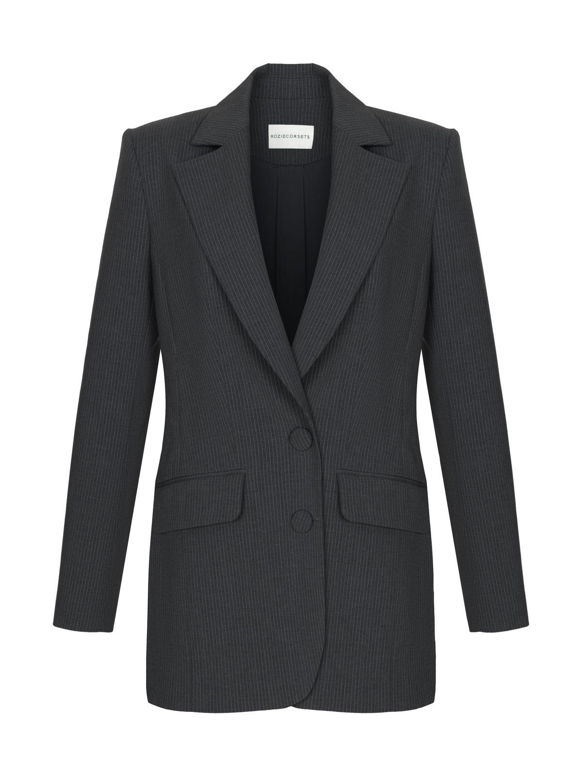 Жакет однобортный в полоску