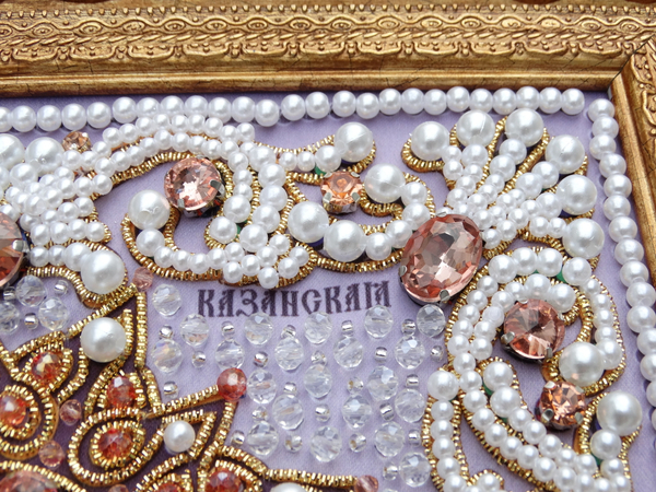 ЖС-5-ЗР Набор для вышивания хрустальными камнями Богородица Казанская (розовый)