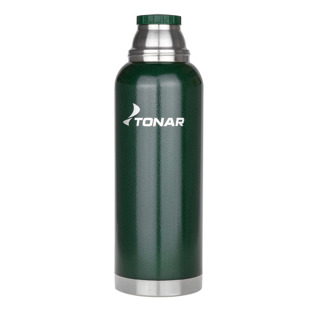 Термос Тонар 1200ML (HS.TM-058-G) с ситечком, 2 крышки-кружки (Зеленый)