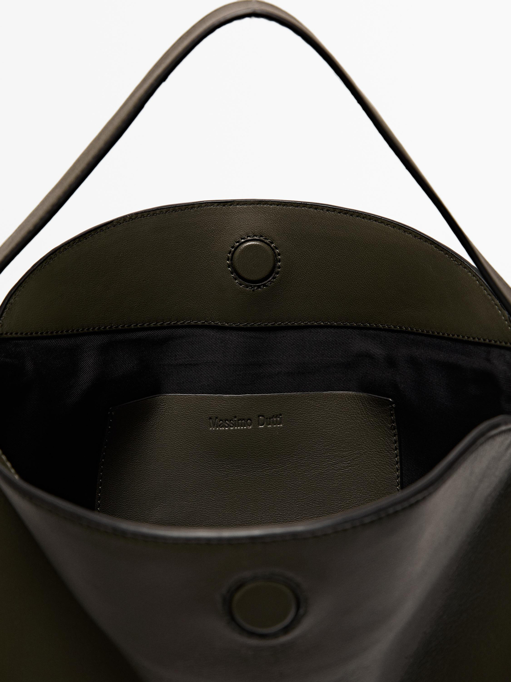 Massimo Dutti Небольшая сумка через плечо из кожи наппа, хаки