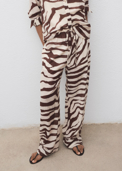 Струящиеся брюки с принтом зебра