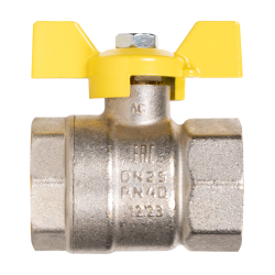 Кран шаровой латунный LD Pride 47.25.В-В.Б GAS Ду25 Ру40 (бабочка)