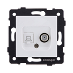 Розетка двойная спутниковая SAT + RJ45 Cat.6, белый матовый Kollinger REA-014WM для Aspekt, Eleganz, Reflex