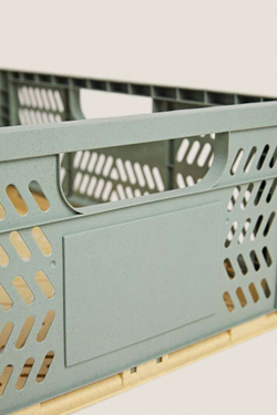 ZARA HOME СКЛАДНАЯ КОРОБКА, ЗЕЛЕНЫЙ/ЭКРЮ