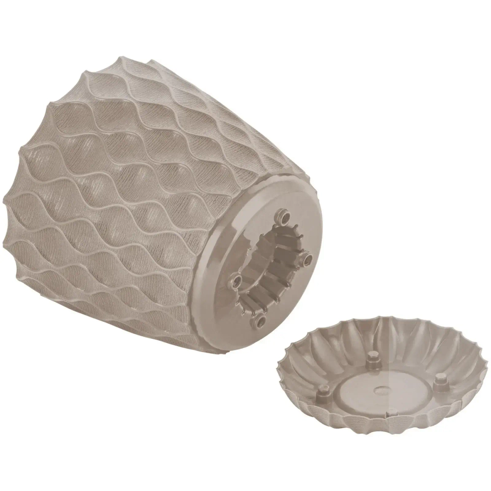 Горшок для цветов пластиковый 1,4л d-14,5см «Wave» с дренажной сеткой и съемным поддоном, французский платан