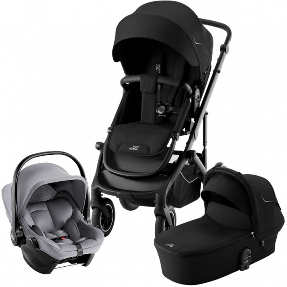 Детская коляска 3 в 1 Britax Roemer Smile 5Z + автокресло BABY-SAFE CORE Frost Grey Space Black / Frost Grey